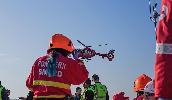 Accident pe Autostrada A3. Un elicopter SMURD a intervenit de urgenţă/Foto: SMURD Cluj - Facebook