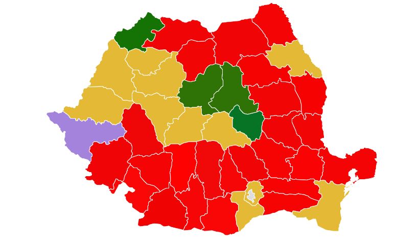 Hartă rezultate parțiale alegeri locale 2024|sursa: rezultatevot.ro