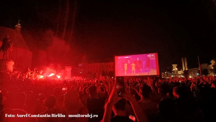 Meciul România-Olanda din optimile EURO 2024 va fi transmis pe ecranul gigant din Piața Unirii| Foto: Aurel-Constantin Bîrliba - monitorulcj.ro