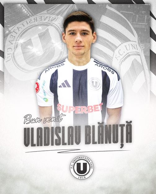 „U” Cluj face o nouă mutare. „Bun venit, Vladislav Blănuță!”|Foto: FC Universitatea Cluj Facebook.com