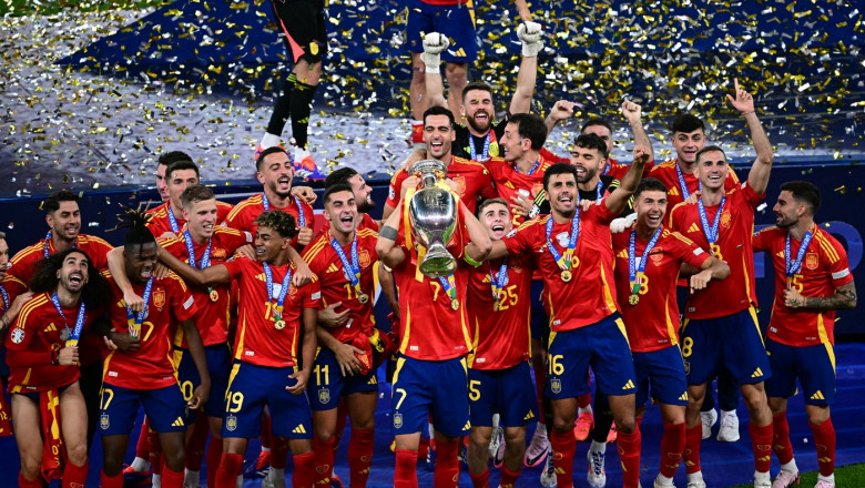 Naționala Spaniei a obținut titlul de campioană Europei, pentru a patra oară, în finala EURO 2024 | Foto: Profimedia Images