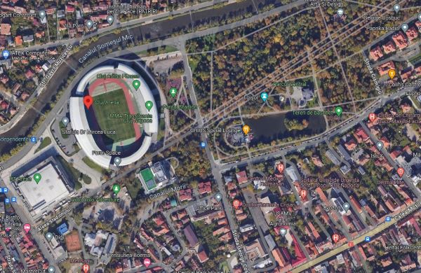 Restricții de circulație aplicate în contextul pregătirilor pentru desfășurarea festivalului Untold | Foto: captură GoogleMaps