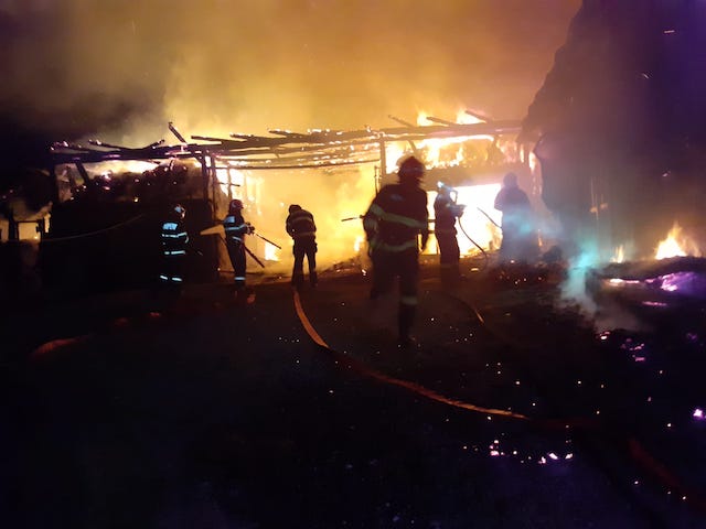 Incendiu puternic în Morlaca, județul Cluj | Foto: ISU Cluj