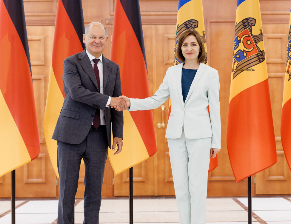 Cancelarul Germaniei, Olaf Scholz și președintele Republicii Moldova, Maia Sandu, Chișinău, 21 august|Foto: Maia Sandu-Facebook