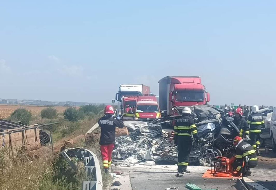 Accident rutier grav pe A1. Consulul Ungraiei la București a murit pe loc în urma impactului|Foto: IPJ Timiș