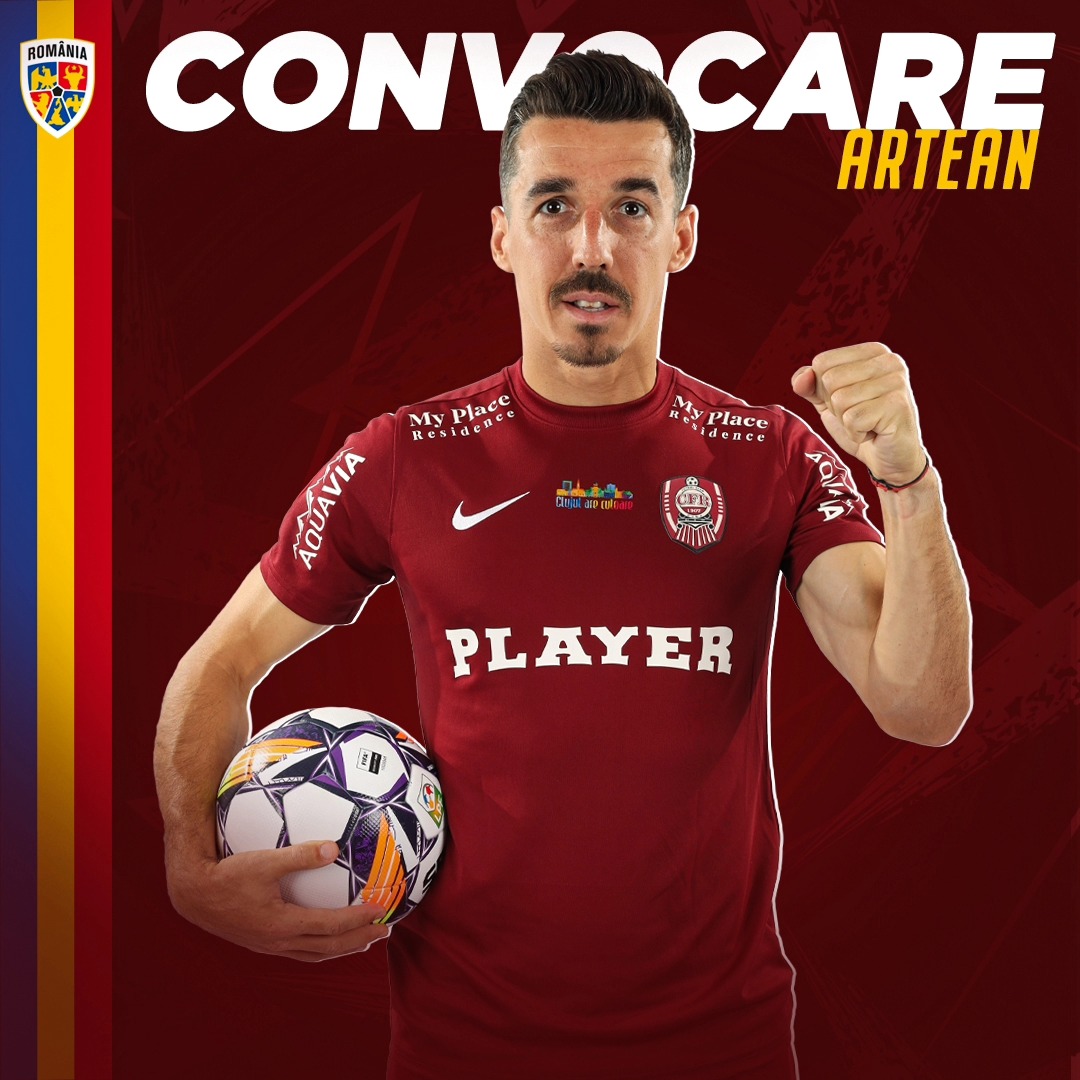 Andrei Artean de la CFR Cluj, convocat la naționala României pentru meciurile cu Kosovo și Lituania | Foto: Fotbal Club CFR 1907 CLUJ - Facebook