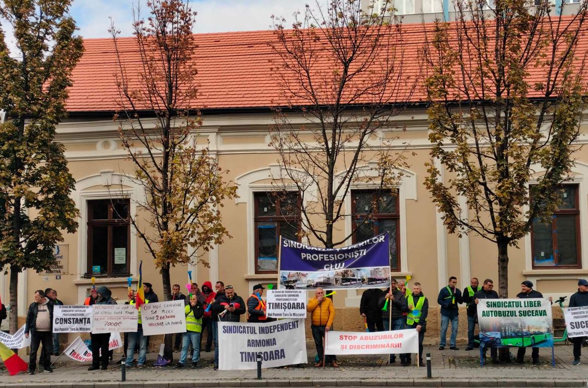 Protest al transportatorilor din toată țara, la Cluj. „Șoferii sunt discriminați!”|Foto: monitorulcj.ro