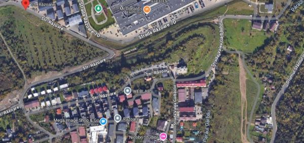 Dublu sens pe strada Răzoare din cauza șantierului Centurii Metropolitane| Foto: captură Google Maps