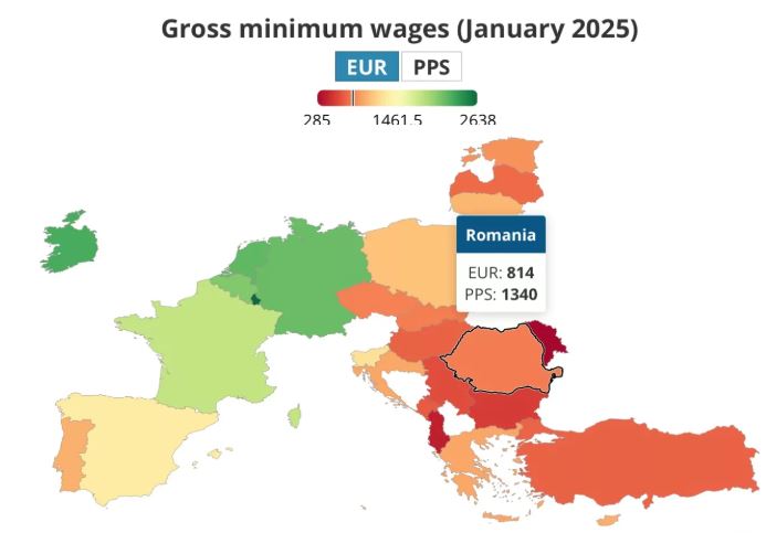 România, în top 10 state europene după standardul puterii de cumpărare|Foto: Eurostat