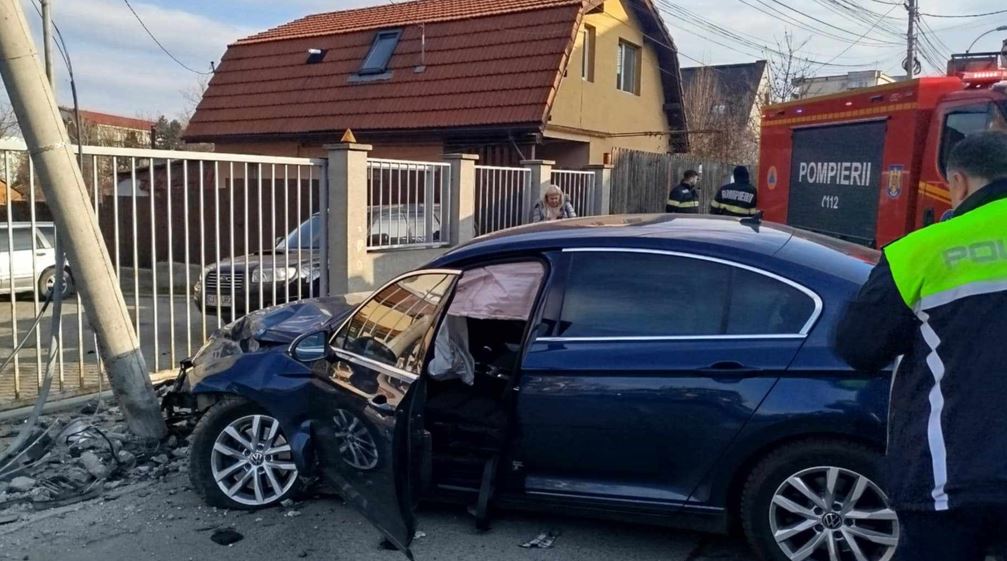 Accident rutier pe strada Meteor în urma depășirii limitei de viteză|Foto: Paul Gheorgheci - monitorulcj.ro