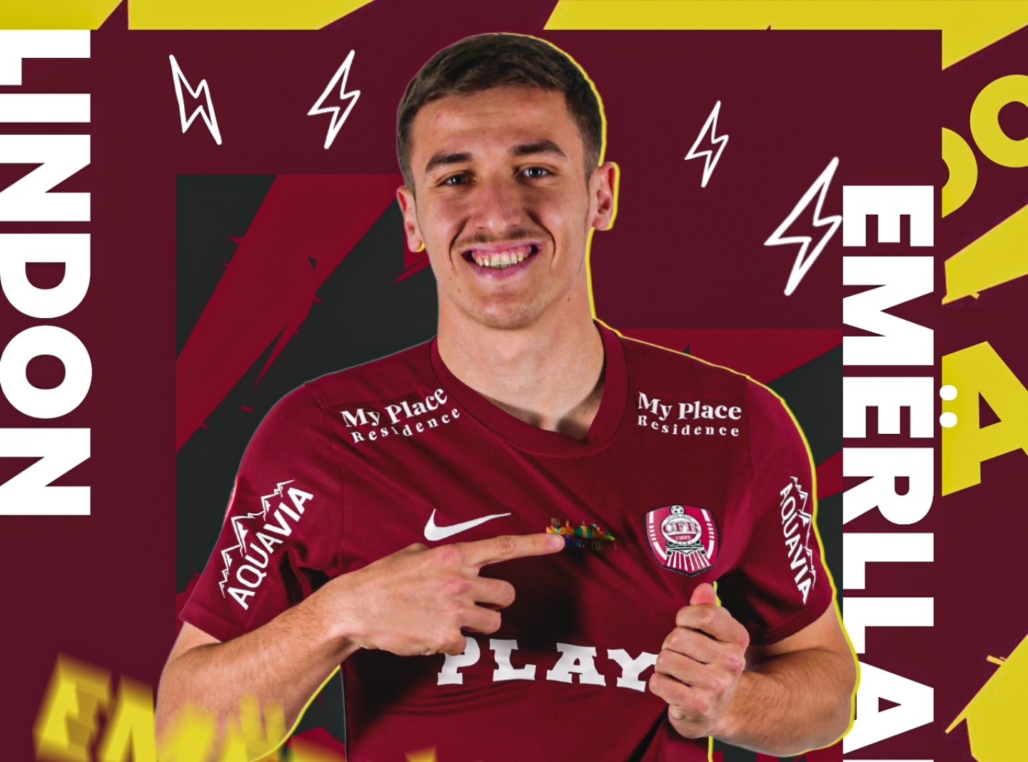 CFR Cluj l-a transferat pe mijlocașul defensiv din Kosovo, Lindon Emërllahu, de la FC Ballkani | Foto: Fotbal Club CFR 1907 CLUJ - Facebook