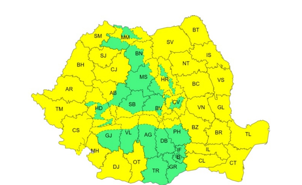 Iarna revine brutal în România: viscol, ger și zăpadă blochează țara până joi, în timp ce primăvara bate în retragere. Foto: captură ANM