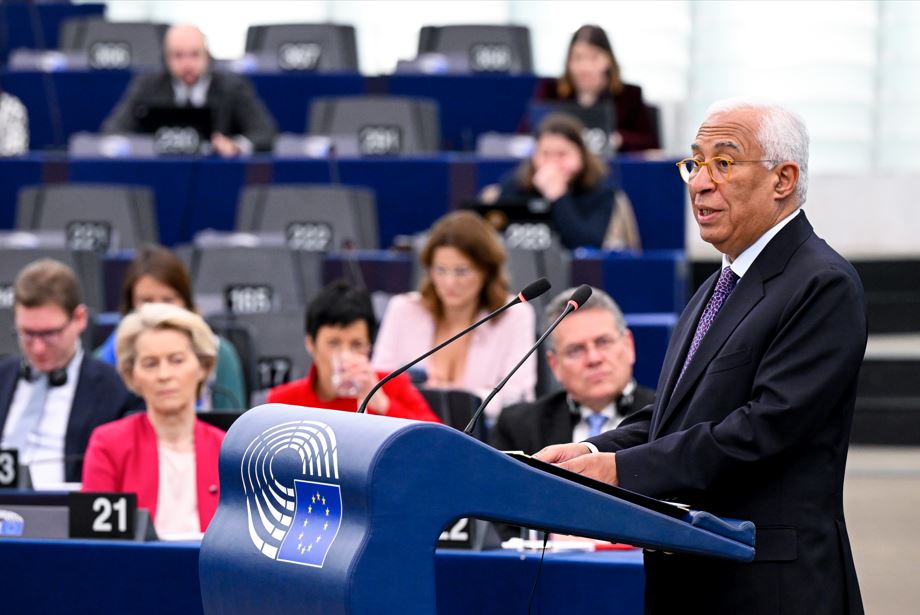 Avertismentul președintelui Consiliului European: „Amenințarea rusă privește toate țările UE”|în imagine: Președintele Consiliului European Antonio Costa la Parlamentul European|Foto: newsroom.consilium.europa.eu - Copyright: European Union