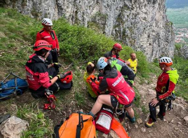 Turistă accidentată pe Piatra Secuiului, la Rimetea| Foto: Salvamont Alba