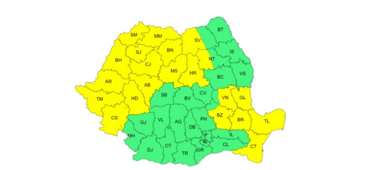 Meteorologii anunță ploi torențiale, vânt puternic și o răcire accentuată a vremii în toată România pentru perioada 15-17 mai, cu temperaturi mult sub mediile normale și ninsori la altitudini peste 1500 m. Foto: captură ANM