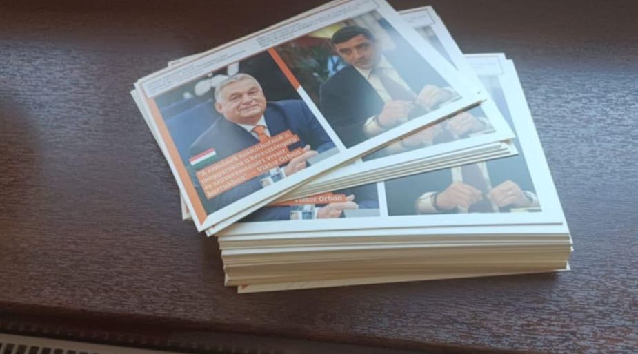 Simion își face campanie în Cluj, folosindu-se de imaginea premierului maghiar Viktor Orbán. Csoma Botond: „Oamenii nu se vor lăsa manipulați”|Foto: maszol.ro
