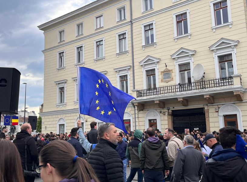 Marș pentru democrație la Cluj-Napoca, în ultima zi de campanie| Foto: Ana GREAVU - monitorulcj.ro