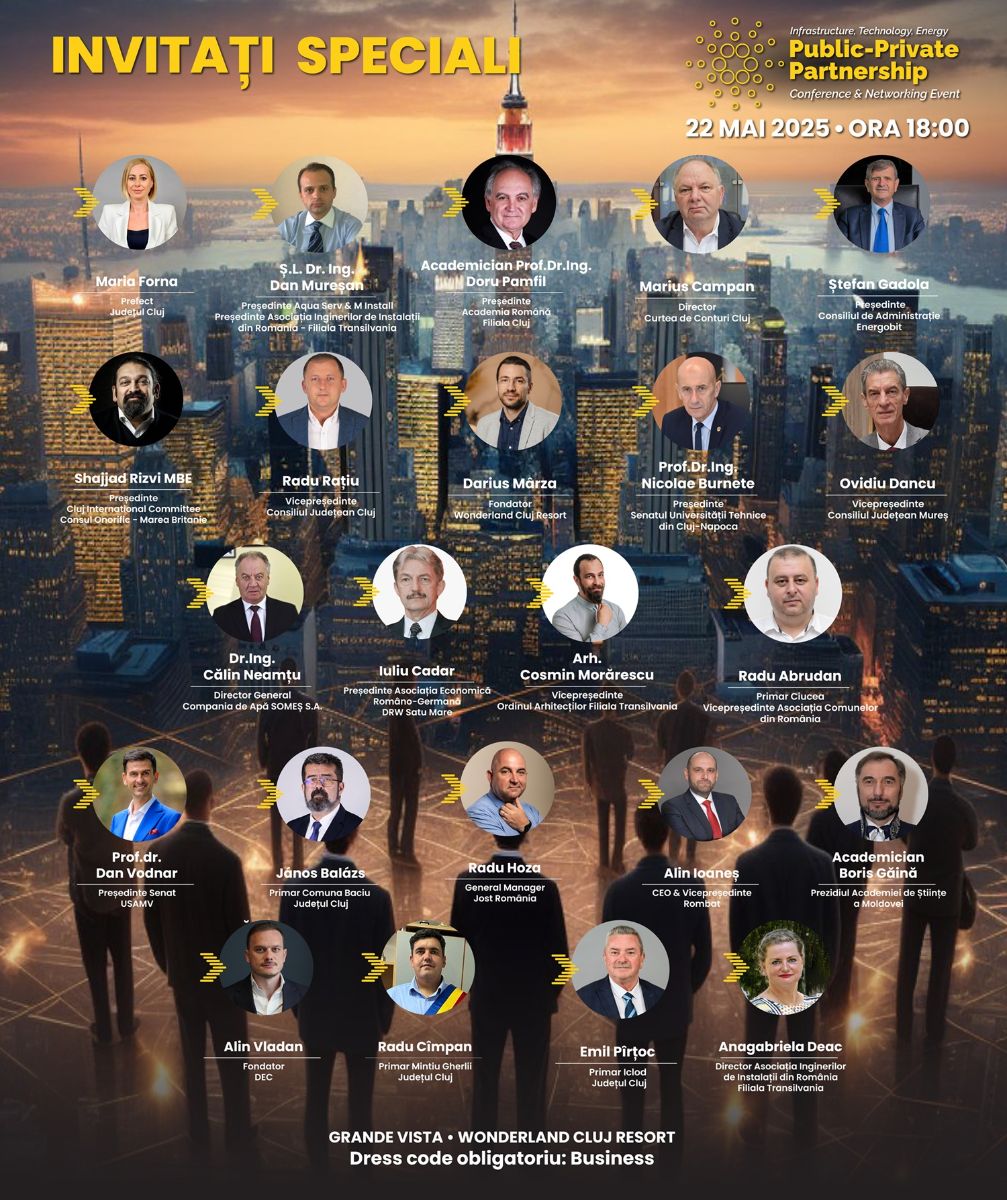 Construind viitorul prin colaborare. 𝐏𝐮𝐛𝐥𝐢𝐜-𝐏𝐫𝐢𝐯𝐚𝐭𝐞 𝐏𝐚𝐫𝐭𝐧𝐞𝐫𝐬𝐡𝐢𝐩 - 𝟐𝟐 𝐦𝐚𝐢 𝟐𝟎𝟐𝟓, un eveniment din seria X Party & Networking. LISTĂ COMPLETĂ A INVITAȚILOR.