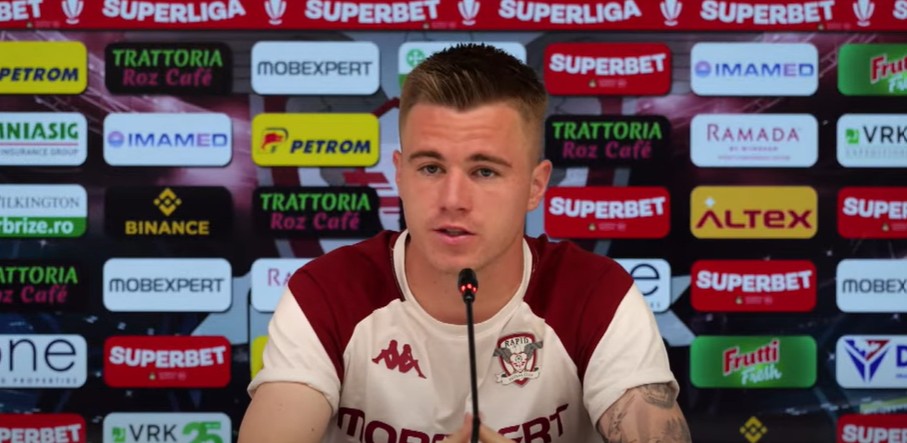 Claudiu Petrila, înaintea partidei cu „U” Cluj: „Mergem acolo cu gândul la victorie, trebuie să încheiem acest sezon într-un mod bun”| Foto: FC Rapid 1923 - YouTube