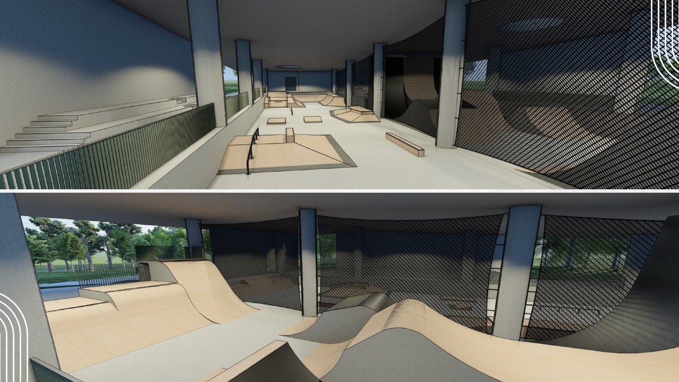 Skatepark-ul acoperit din Cluj-Napoca prinde contur | Foto: Randare proiect