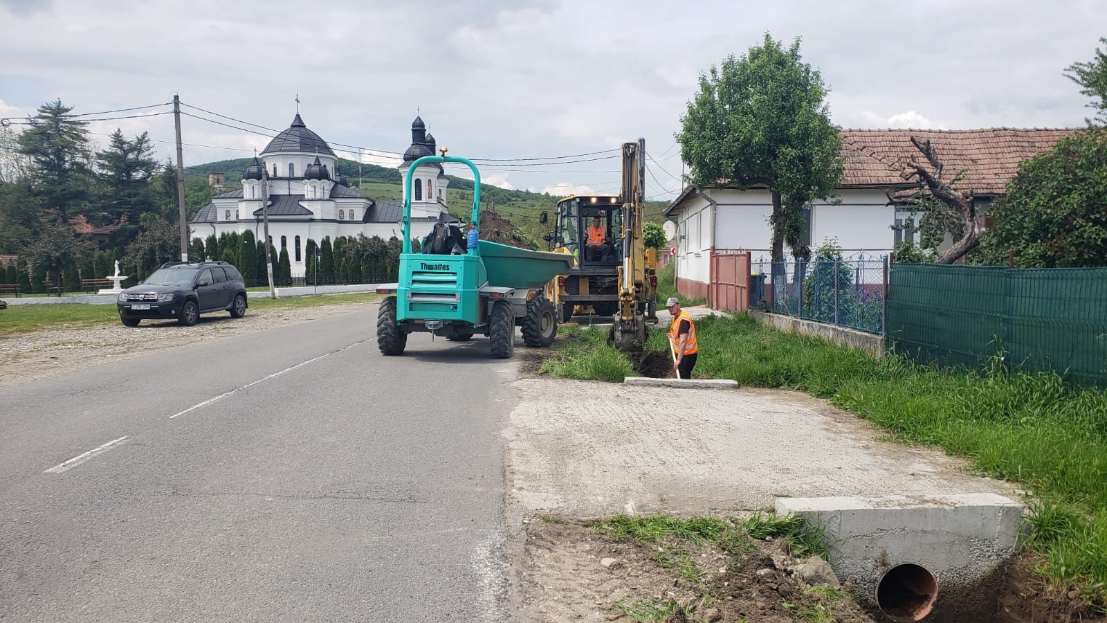 Lucrări pe drumul județean care leagă Bobâlna de municipiul Dej | Foto: Consiliul Județean Cluj