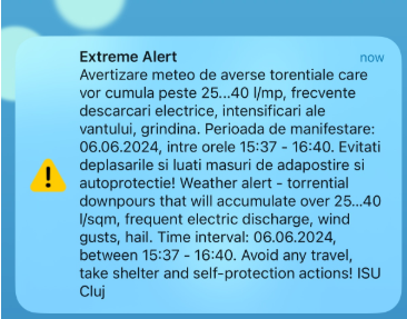 RO-Alert: Avertizare meteo de vijelie puternică, la Cluj-Napoca. Vânt puternic, descărcări electrice și grindină | Foto: monitorulcj.ro