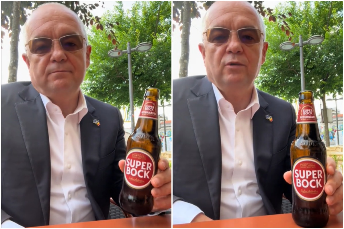 Emil Boc, la terasă cu o bere „Super Bock”: „Sănătate la toată lumea!”| Foto: emilboc.clujnapoca - TikTok