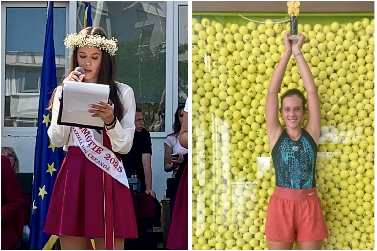 Patricia Irimieș, „minunea de fată” de 14 ani care cucerește Clujul. Șefă de promoție și campioană la tenis | Foto 1: Laura Irimieș - Facebook/ Foto 2: courtesy Patricia Irimieș