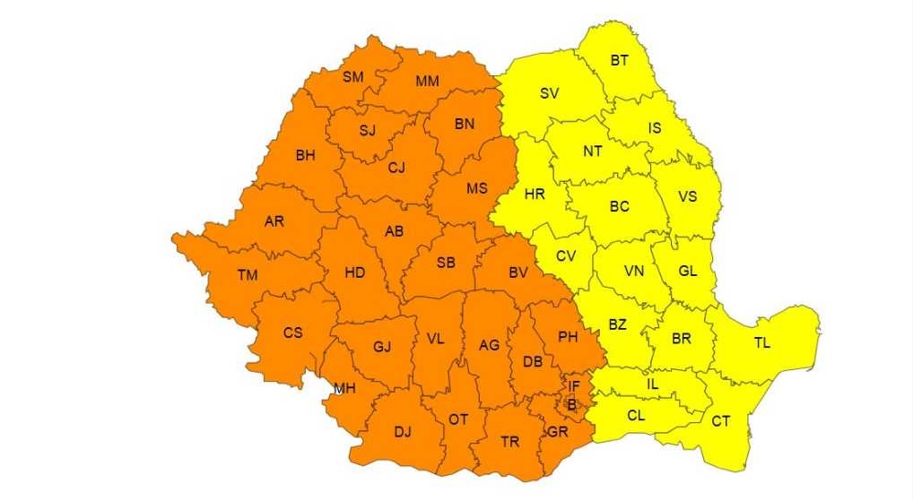 Vineri și sâmbătă, județul Cluj va fi sub cod portocaliu de caniculă| Foto: meteoromania.ro