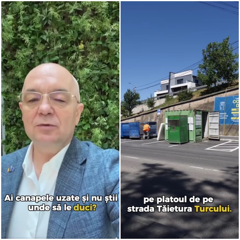 Primăria Cluj-Napoca a deschis un nou punct de colectare a deșeurilor prin aport voluntar pe platoul situat pe Tăietura Turcului | Foto: Emil Boc - Facebook