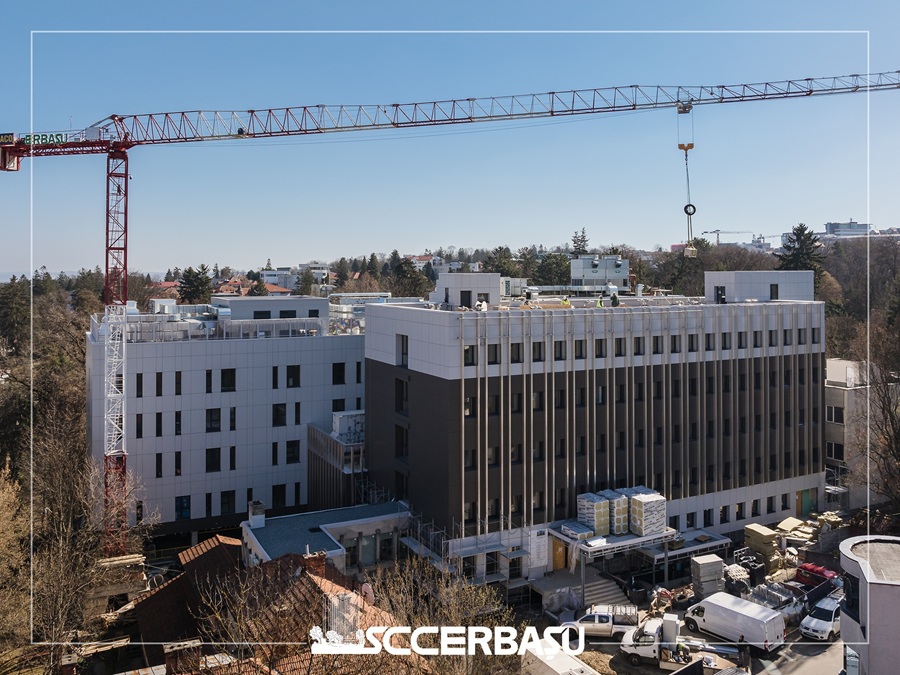 Cu doar câteva luni rămase până la finalizare, Centrul de Patologie Neurovasculară și Neurochirurgie din Cluj-Napoca prinde tot mai mult contur| Foto: Constructii Erbasu – Facebook
