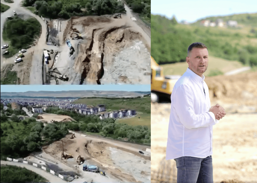 Bogdan Pivariu, pe șantierul  Muzeului Identității Transilvănene Foto: captură video Facebook - Bogdan Pivariu