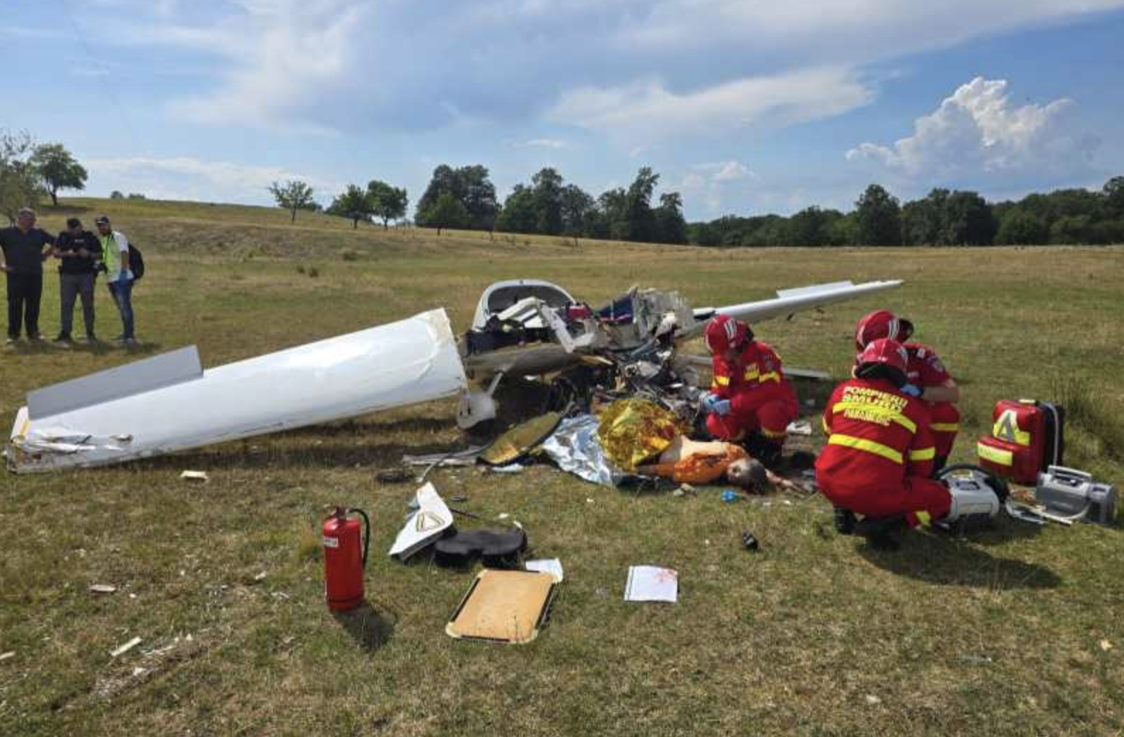 Un pilot a decedat în urma unui accident aviatic în apropiere de Orăștie |Foto: ISU Hunedoara