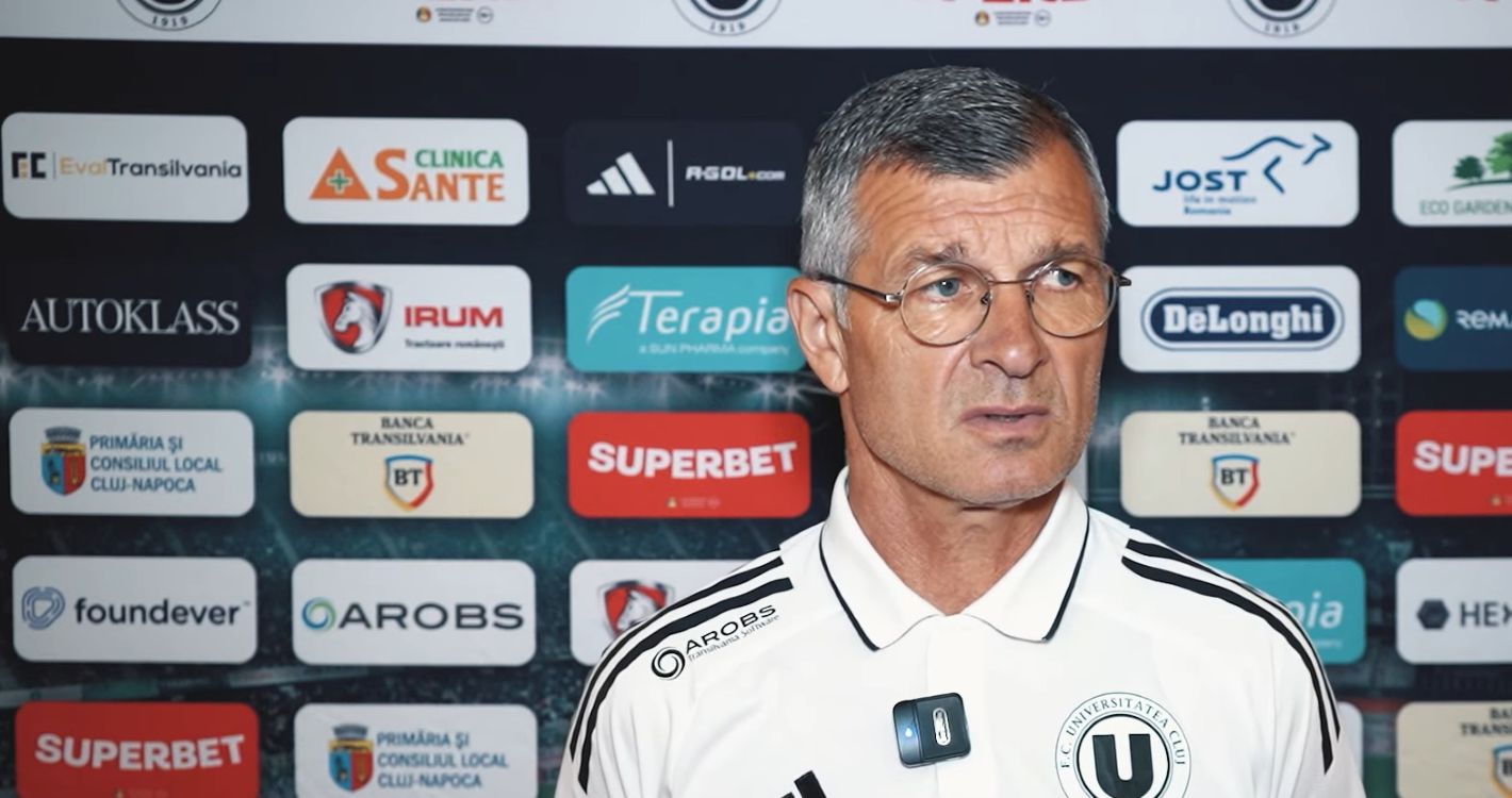 Sabău, la conferința de presă dinaintea partidei | Foto: captură YouTube FC Universitatea Cluj