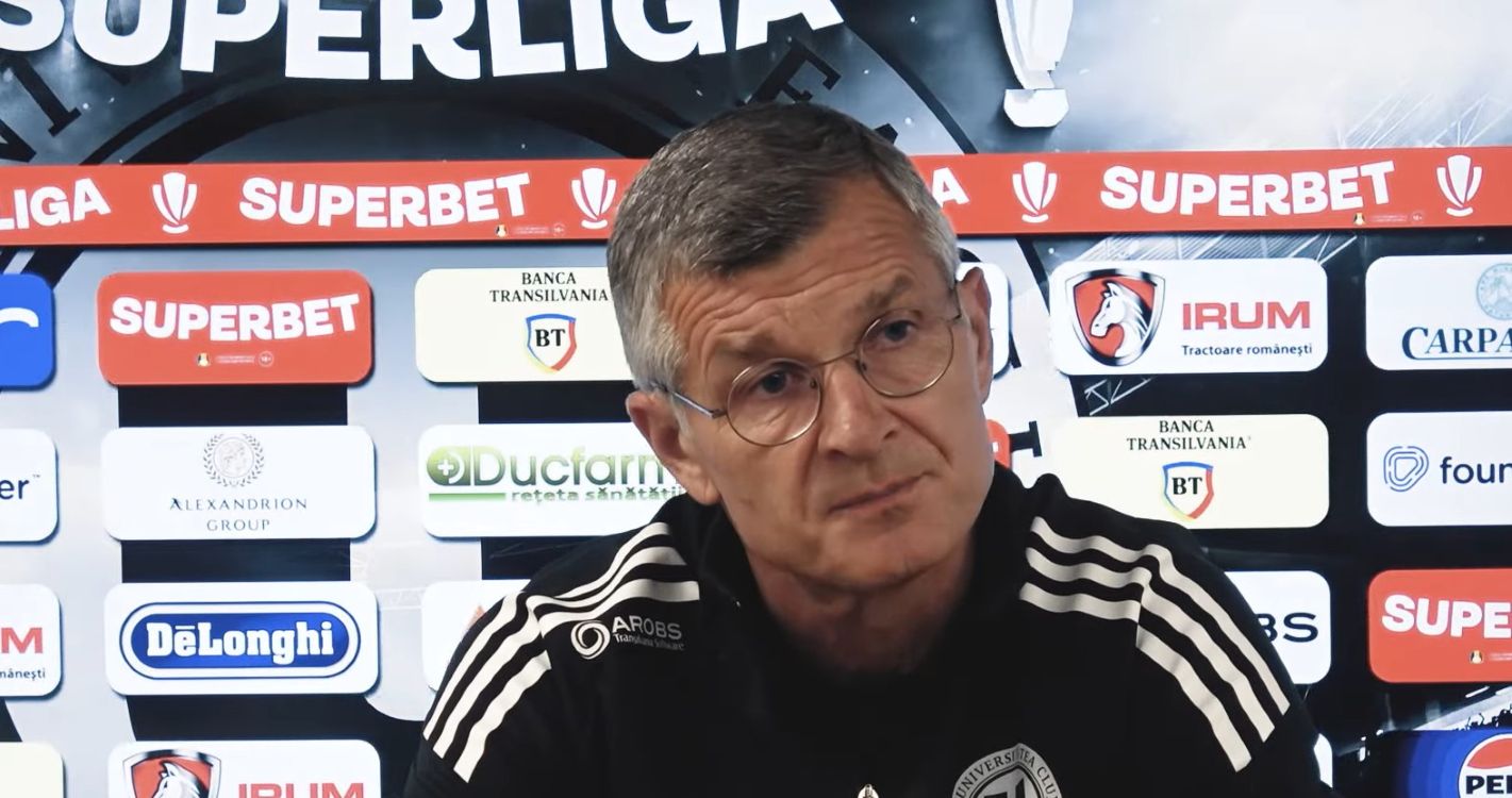 Sabău, la conferința de presă dinaintea partidei | Foto: captură YouTube FC Universitatea Cluj