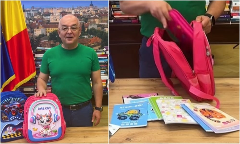 Sute de elevi din familii cu venituri reduse primesc ghiozdane și rechizite gratuite pentru noul an școlar. Emil Boc: „Investim în educație, investim în viitorul Clujului”.|Foto: Emil Boc - Facebook