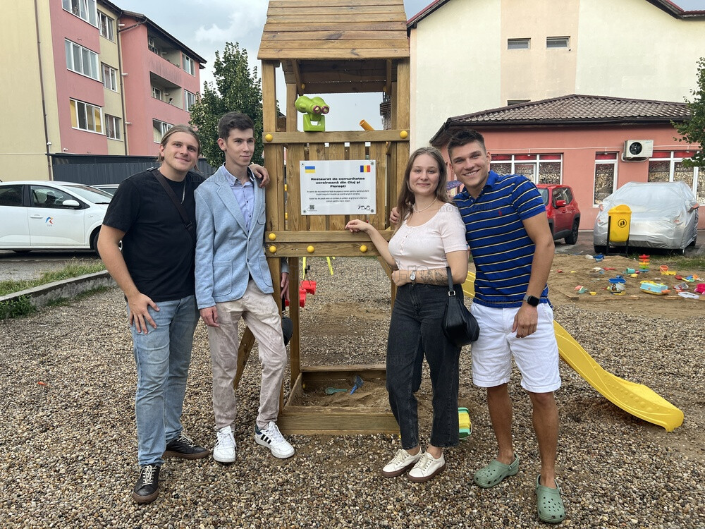„Parcul Prieteniei” din Florești a fost renovat de ucraineni | Foto: ANA GREAVU, monitorulcj.ro