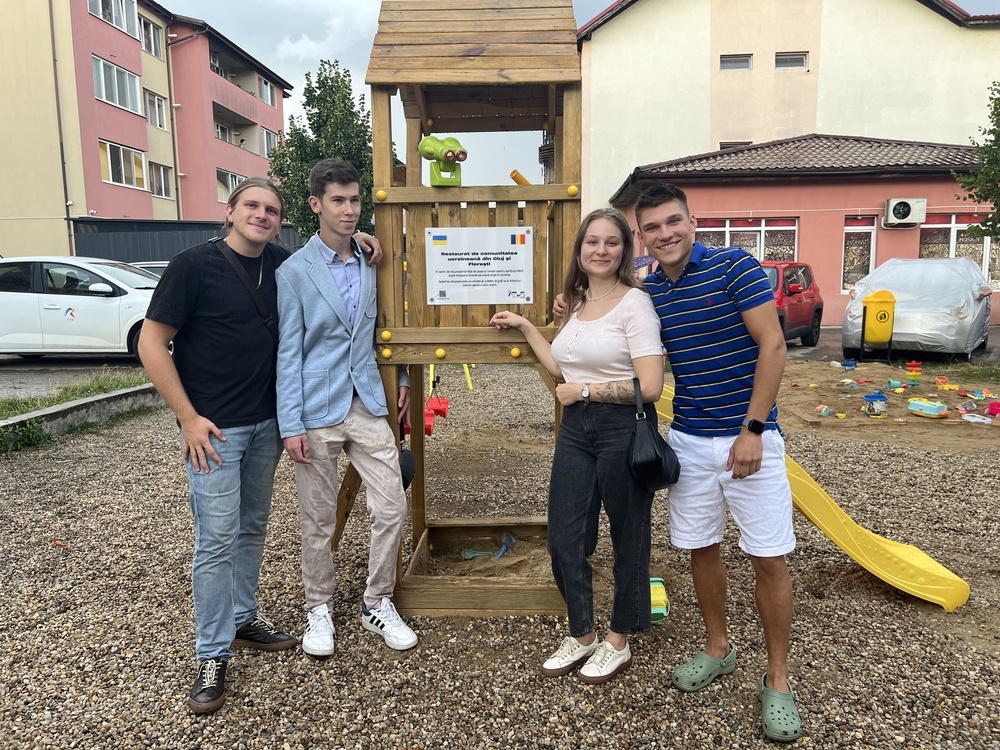 „Parcul Prieteniei” din Florești a fost renovat de ucraineni | Foto: ANA GREAVU, monitorulcj.ro