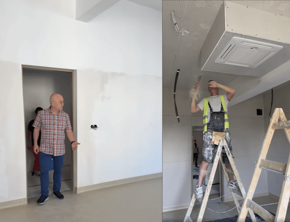 Primarul Emil Boc este îngrijorat de stadiul lucrărilor de reabilitare de la Colegiul de Muzică „Sigismund Toduță” din Cluj-Napoca | Foto: Captură video Facebook, Emil Boc