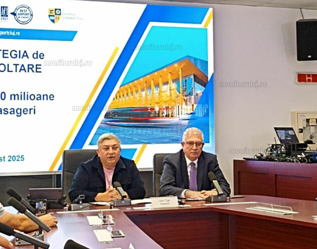 Alin Tișe, președintele Consiliului Județean Cluj și David Ciceo, CEO Aeroportul Internațional Cluj, anunță investiții strategice pentru dezvoltarea Aeroportului „Avram Iancu”|Foto: monitorulcj.ro