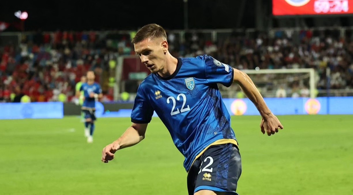 Ermal Krasniqi a debutat pentru naționala Kosovo în 2022 | Foto: CFR 1907 Cluj Facebook