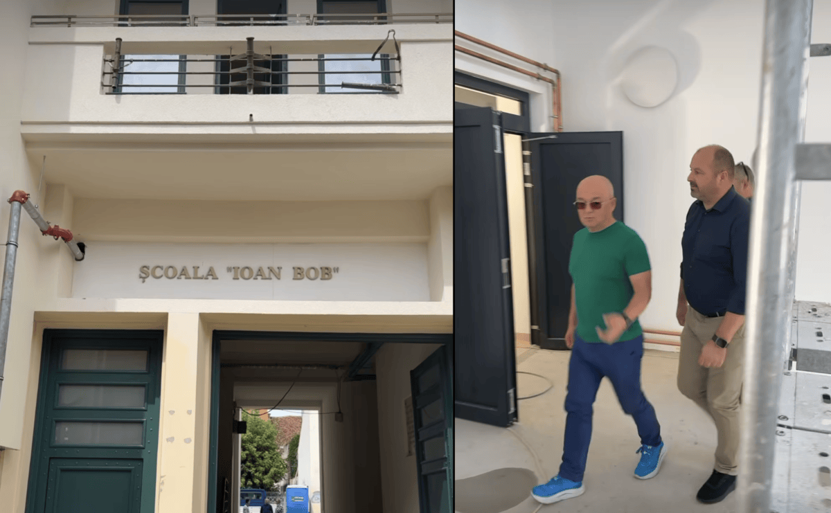 Lucrările de modernizare de la Școala „Ioan Bob” din Cluj-Napoca vor fi finalizate la termen | Foto: captură video Facebook, Emil Boc