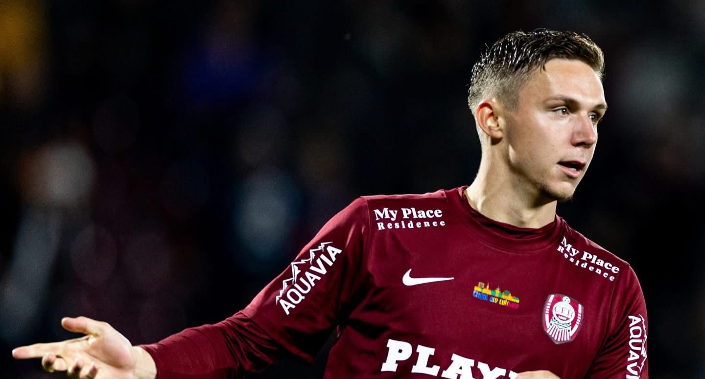 Louis Munteanu a fost cumpărat de la Fiorentina cu 2,3 milioane de euro | Foto: CFR 1907 Cluj Facebook