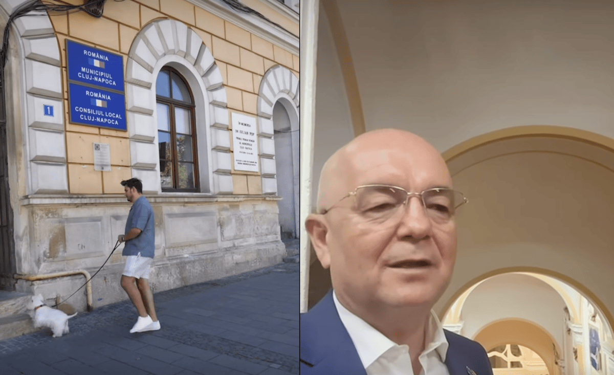 Accesul cu animale va fi permis în Primăria Cluj-Napoca | Foto: Captură video Facebook, Emil Boc