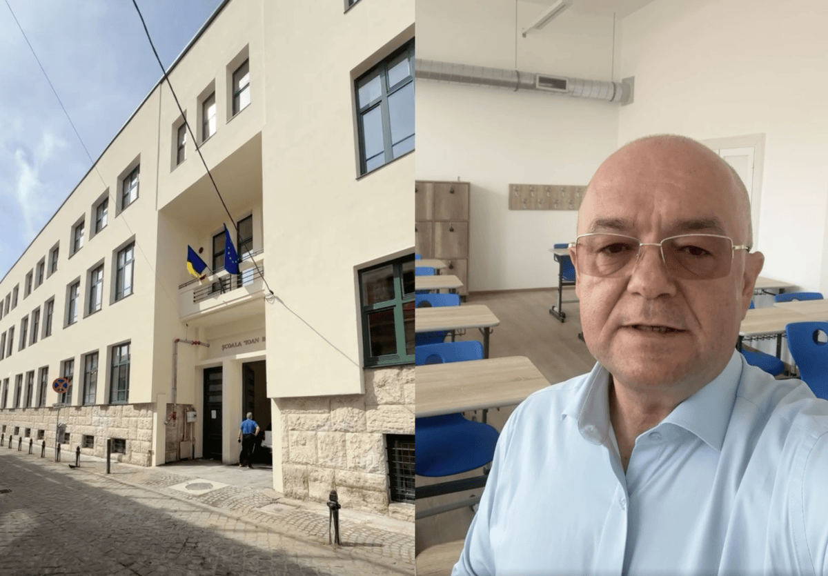 Școala „Ioan Bob” este gata să își primească elevii, luni, 8 septembrie 2025 | Foto: Captură video Facebook, Emil Boc