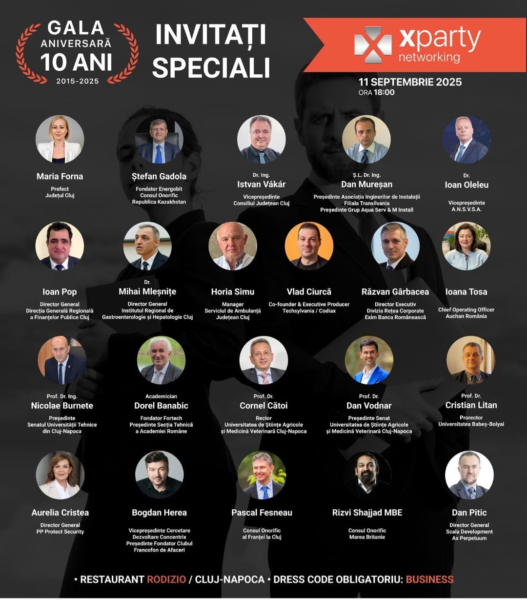 Lista completă a invitaților Galei aniversare X Party & Networking