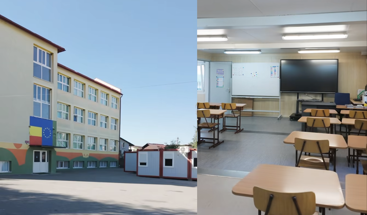 Aproape 140 de elevi de la Școala Gimnazială „Ștefan Pascu” din Apahida vor învăța într-o structură modulară modernă | Foto: Captură video Facebook, Cristina Belce