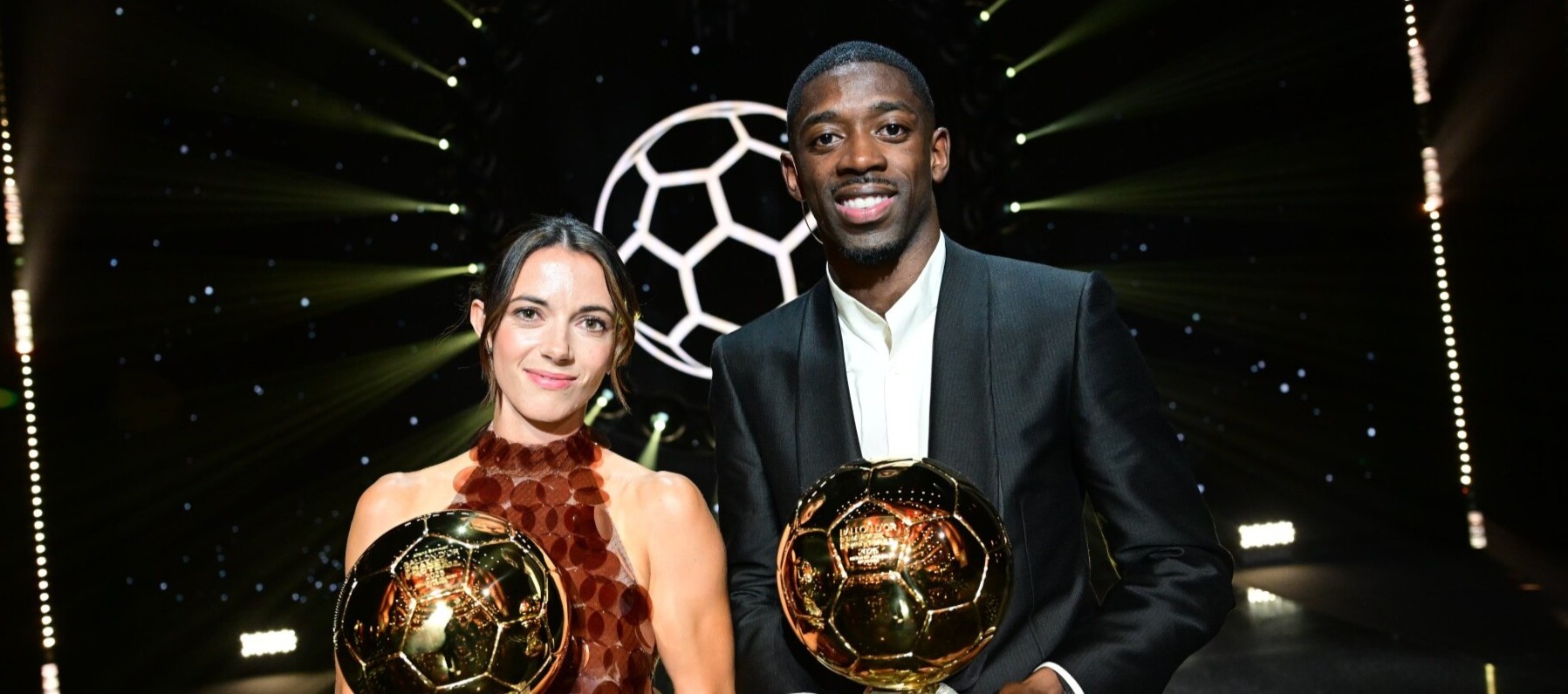 Aitana Bonmati și Ousmane Dembélé la gala de luni seară | Foto: Ballon d'Or Facebook
