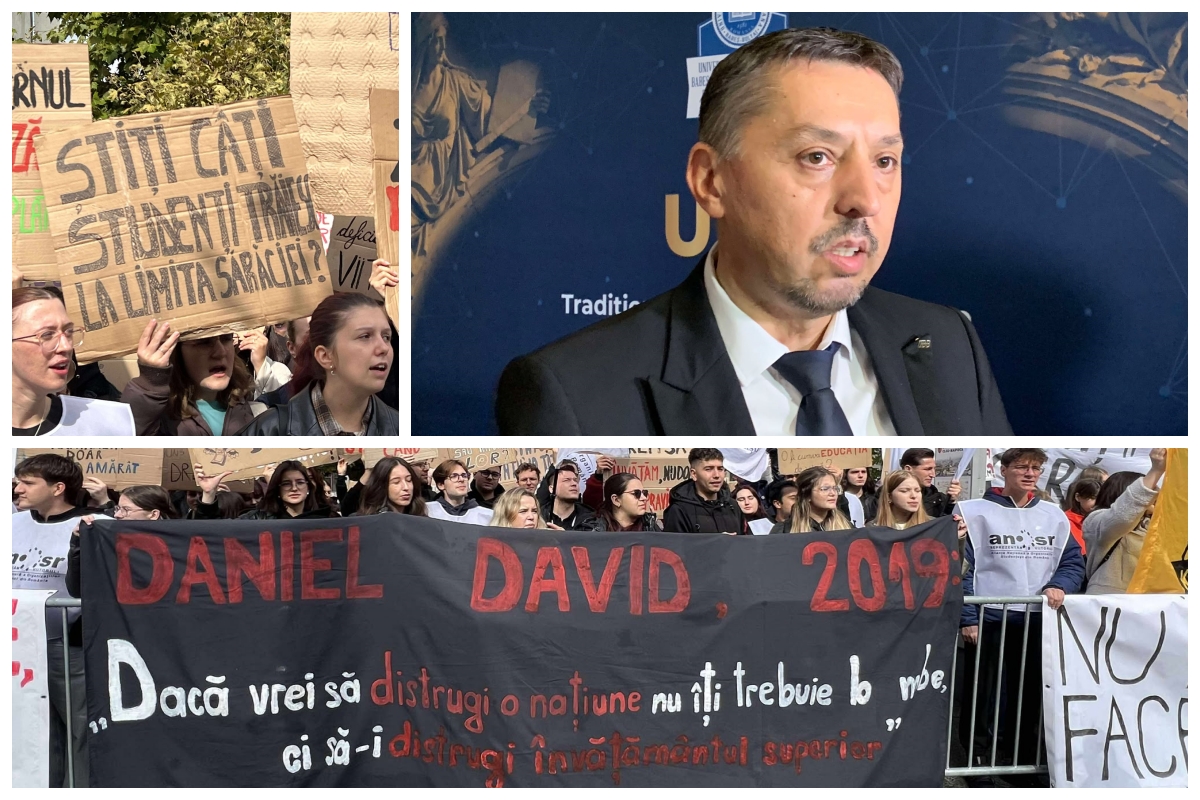 Ministrul Educației, Daniel David s-a întâlnit cu studenții protestatari la Cluj-Napoca | Foto: Sergiu Tămaș, monitorulcj.ro