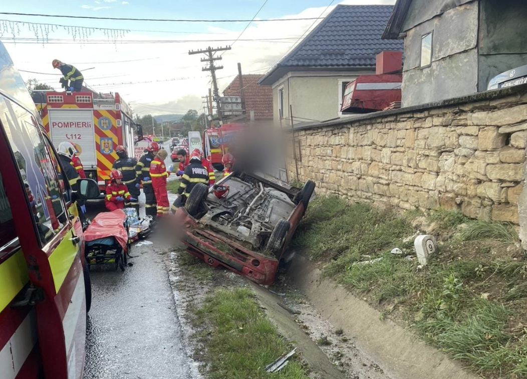 Un bărbat din comuna Feleacu a decedat, luni, în urma unuin grav accident rutier | Foto: ISU Cluj